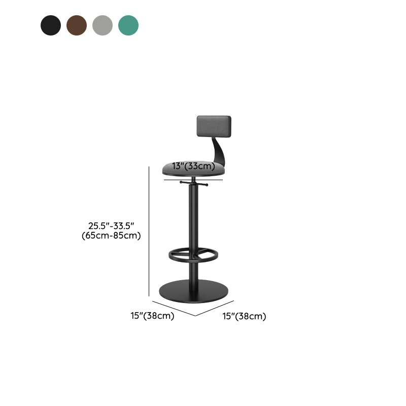 Modern Adjustable Height Bar Stools Matte Finish Indoor Stools