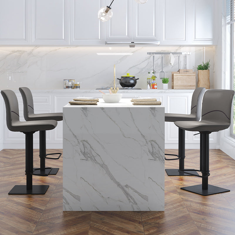 Industrial Bar Stool Leather Adjustable Counter Stool for Bristol