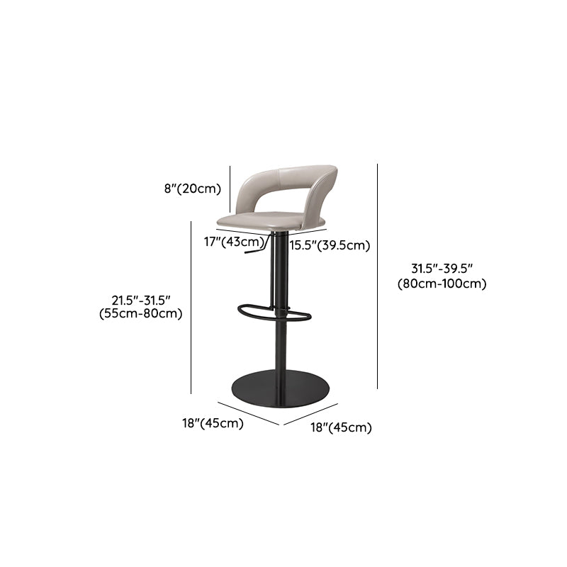 Leather Bar Stool Low Back Counter Stool for Bristol with Swivel