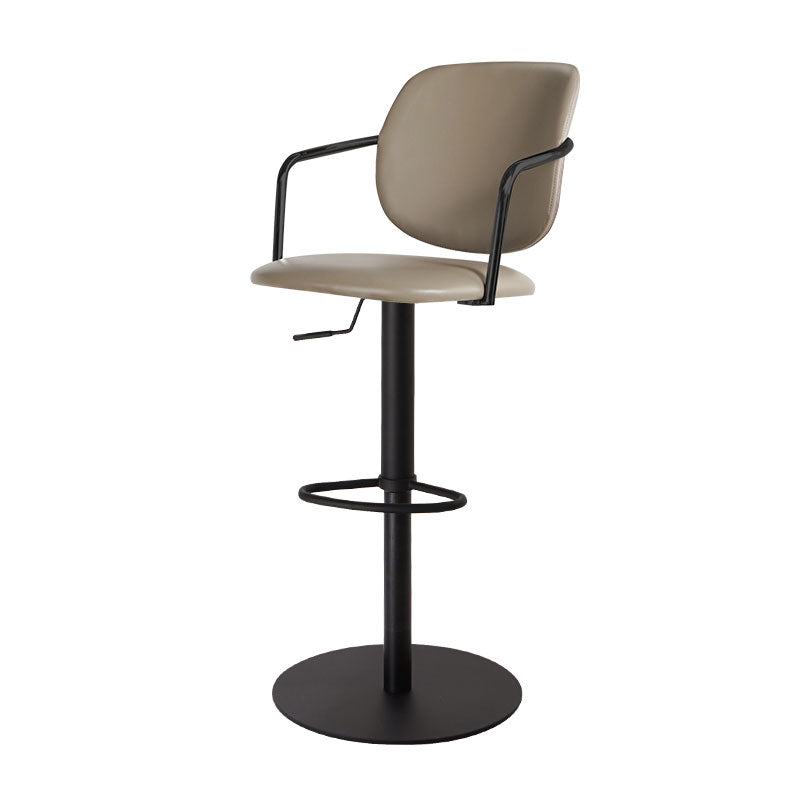 Industrial Leather Bar Stool Adjustable Backrest Counter Stool for Bristol