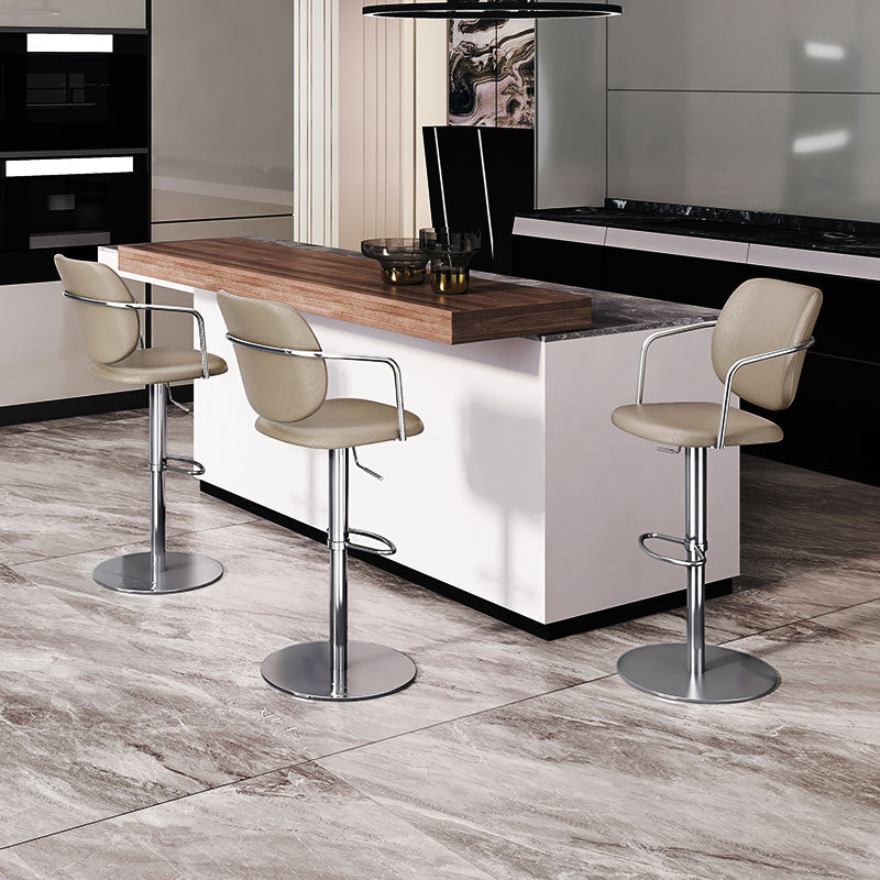 Industrial Leather Bar Stool Adjustable Backrest Counter Stool for Bristol