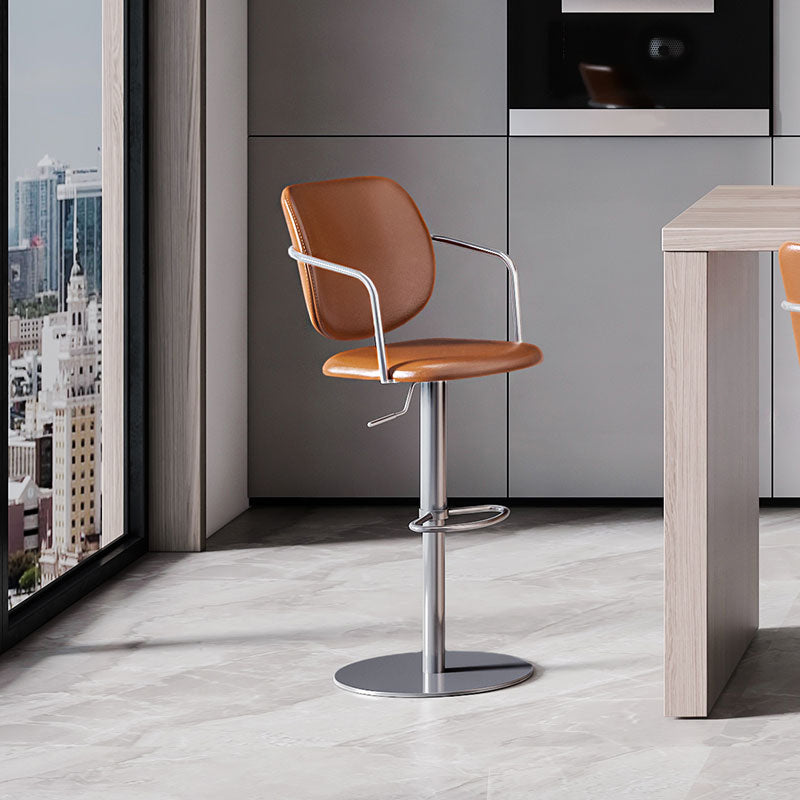 Industrial Leather Bar Stool Adjustable Backrest Counter Stool for Bristol
