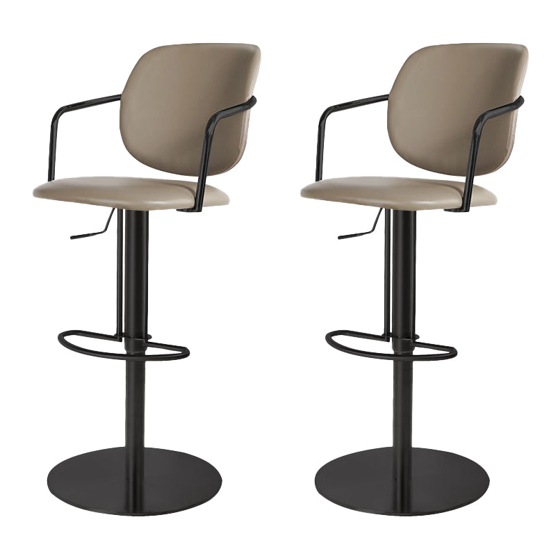 Industrial Leather Bar Stool Adjustable Backrest Counter Stool for Bristol