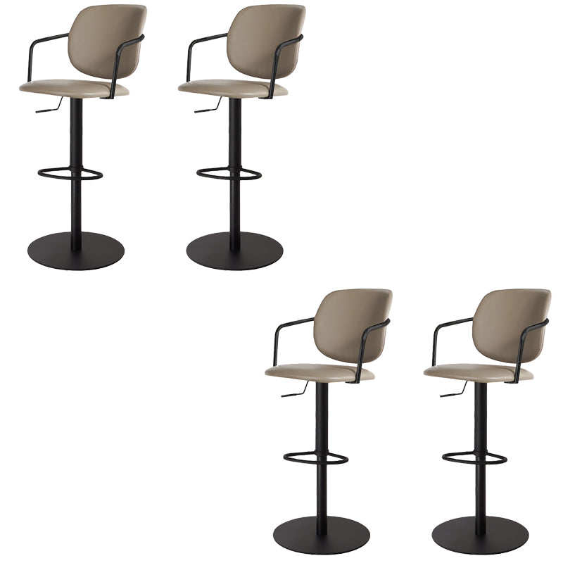 Industrial Leather Bar Stool Adjustable Backrest Counter Stool for Bristol