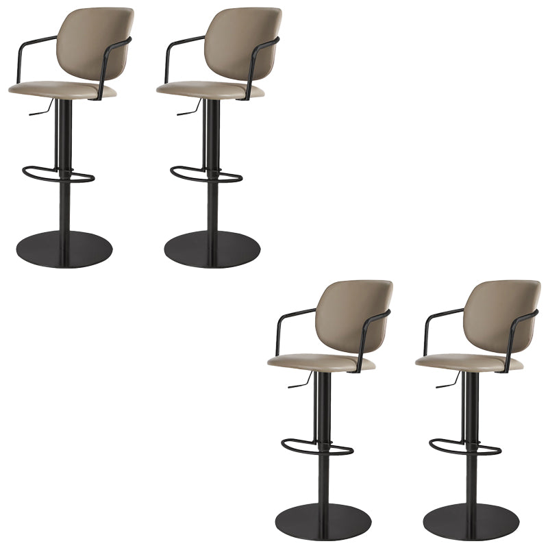 Industrial Leather Bar Stool Adjustable Backrest Counter Stool for Bristol