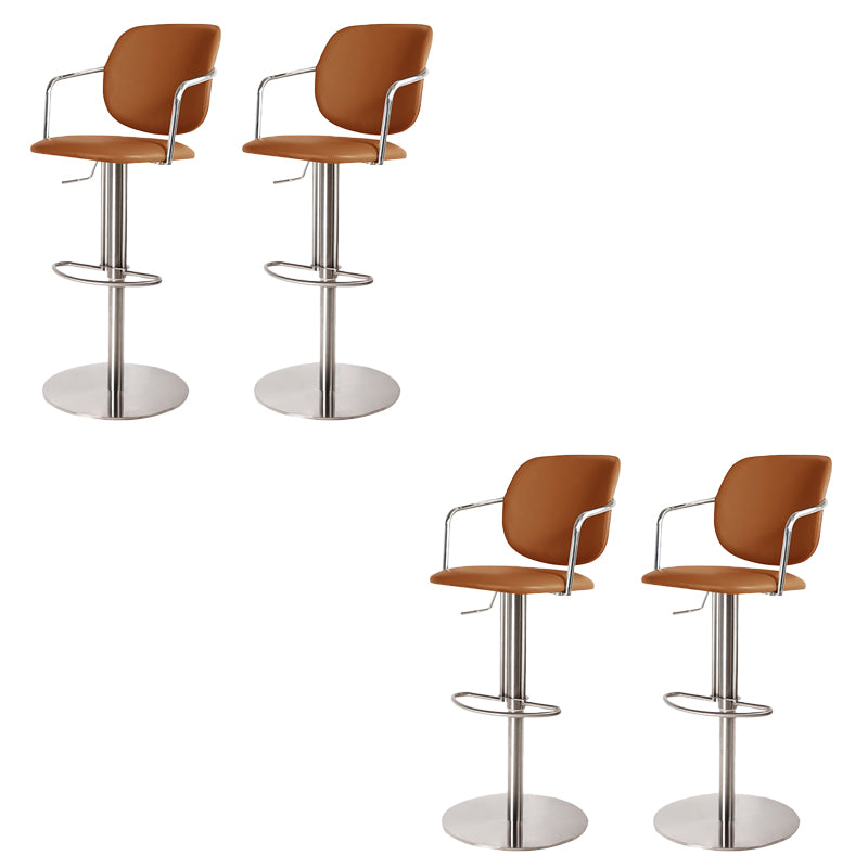 Industrial Leather Bar Stool Adjustable Backrest Counter Stool for Bristol