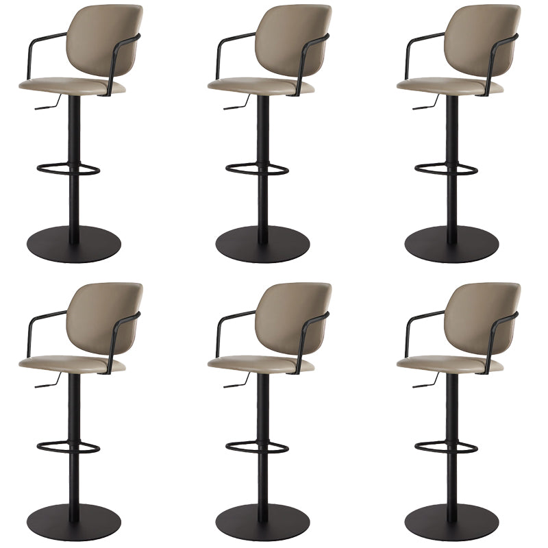 Industrial Leather Bar Stool Adjustable Backrest Counter Stool for Bristol