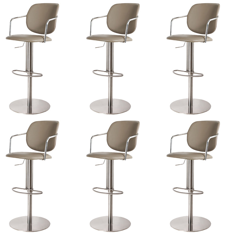 Industrial Leather Bar Stool Adjustable Backrest Counter Stool for Bristol