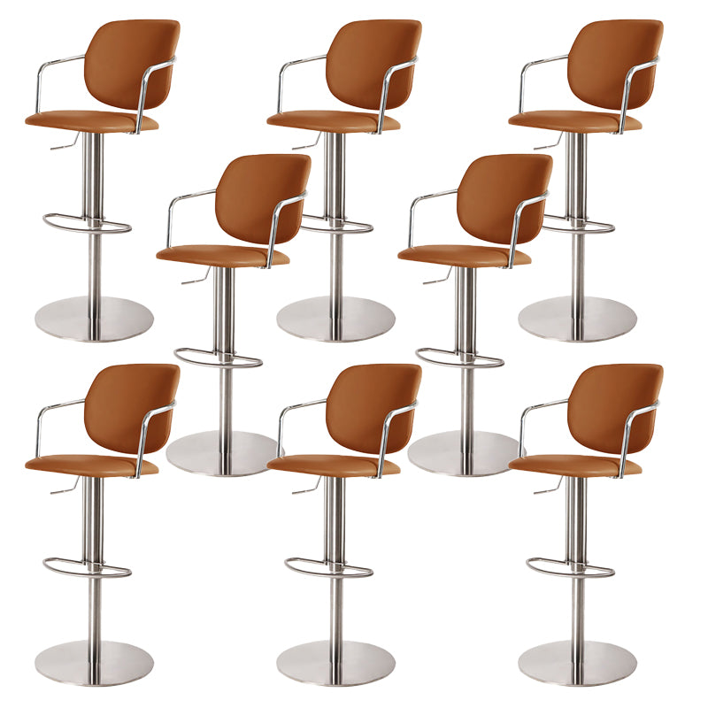 Industrial Leather Bar Stool Adjustable Backrest Counter Stool for Bristol