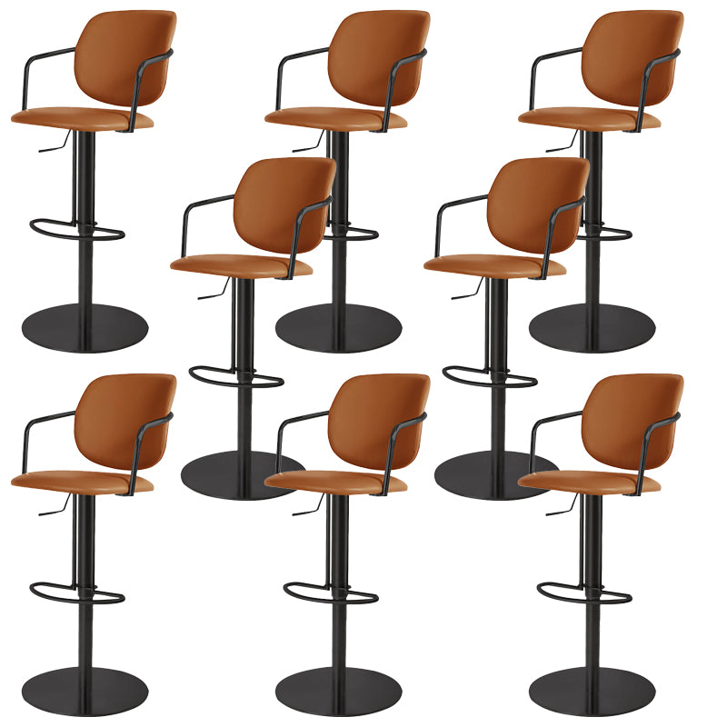 Industrial Leather Bar Stool Adjustable Backrest Counter Stool for Bristol