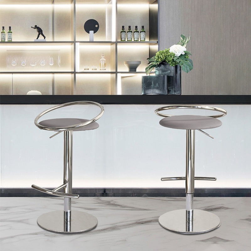 Adjustable Leather Bar Stool Low Back Counter Stool for Bristol with Swivel