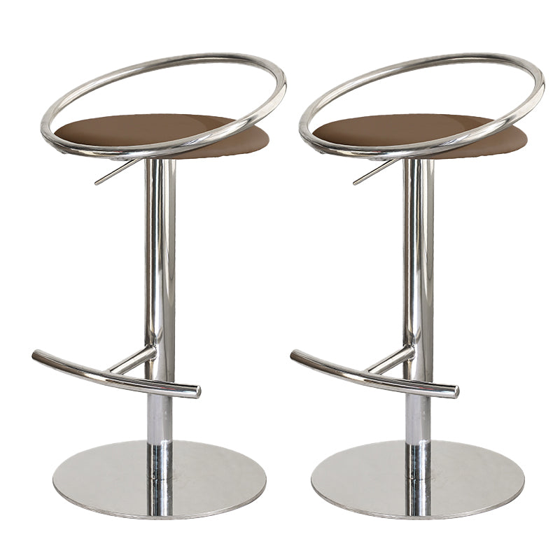 Adjustable Leather Bar Stool Low Back Counter Stool for Bristol with Swivel