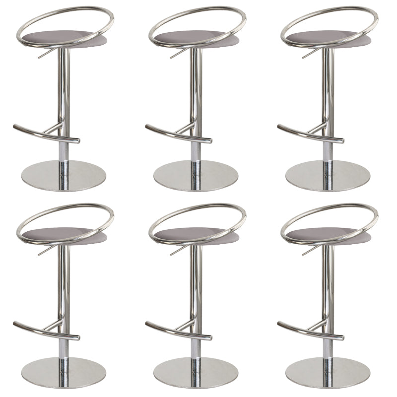 Adjustable Leather Bar Stool Low Back Counter Stool for Bristol with Swivel