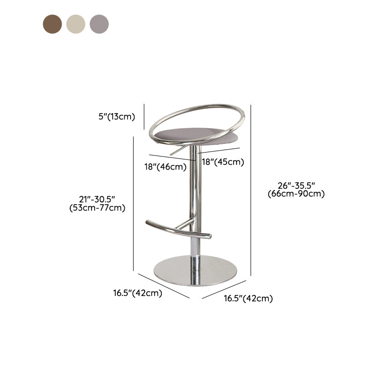 Adjustable Leather Bar Stool Low Back Counter Stool for Bristol with Swivel