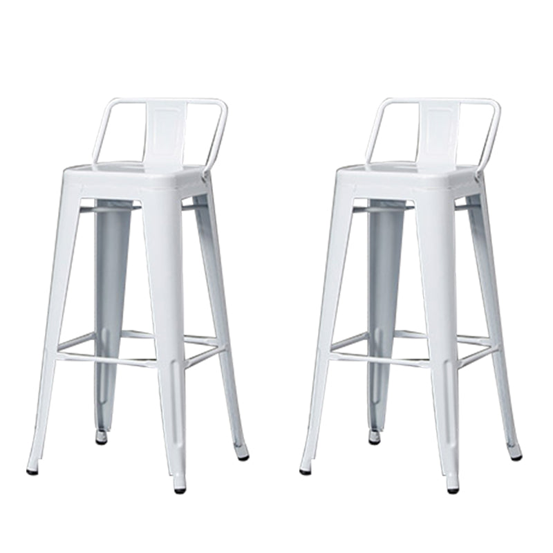 Contemporary Metal Bar Stool Low Back Dining Stool with Footrest