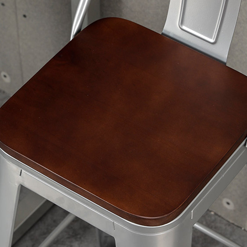 Contemporary Metal Bar Stool Low Back Dining Stool with Footrest