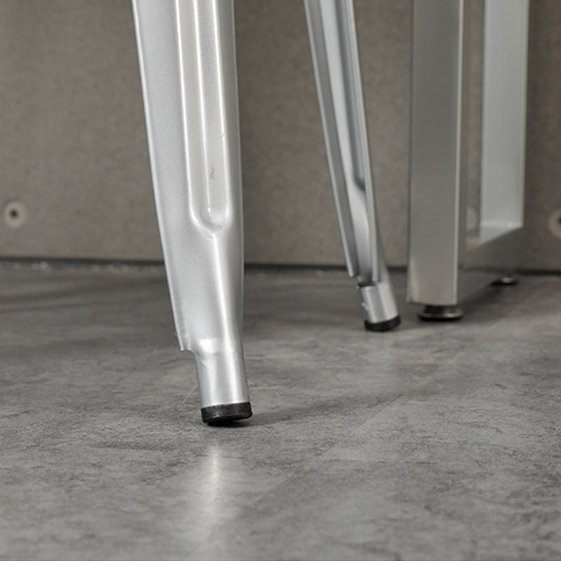 Contemporary Metal Bar Stool Low Back Dining Stool with Footrest