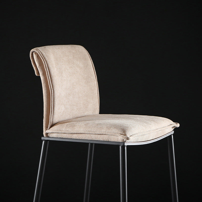 Armless Bar Stool Contemporary Low Back Dining Stool with Footrest