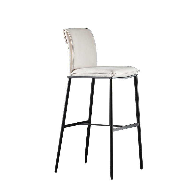 Armless Bar Stool Contemporary Low Back Dining Stool with Footrest
