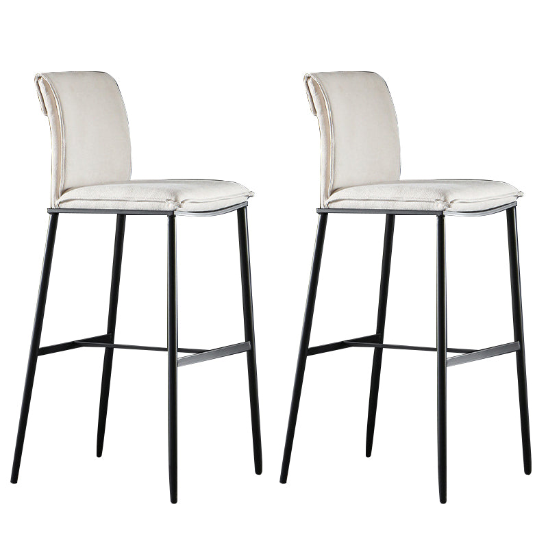 Armless Bar Stool Contemporary Low Back Dining Stool with Footrest