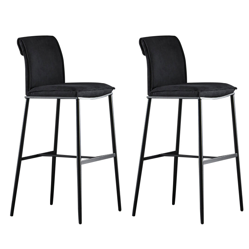 Armless Bar Stool Contemporary Low Back Dining Stool with Footrest