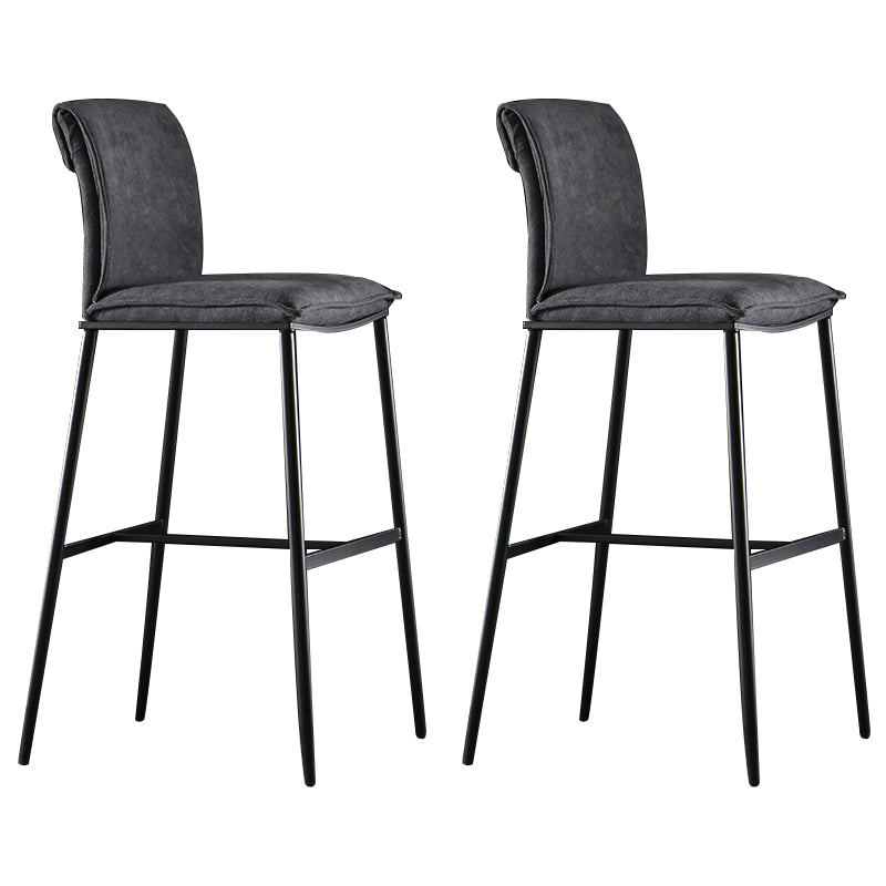 Armless Bar Stool Contemporary Low Back Dining Stool with Footrest