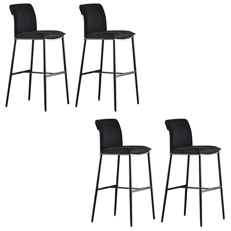 Armless Bar Stool Contemporary Low Back Dining Stool with Footrest