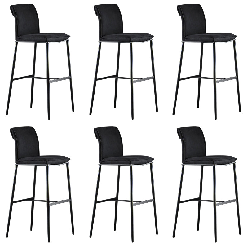 Armless Bar Stool Contemporary Low Back Dining Stool with Footrest