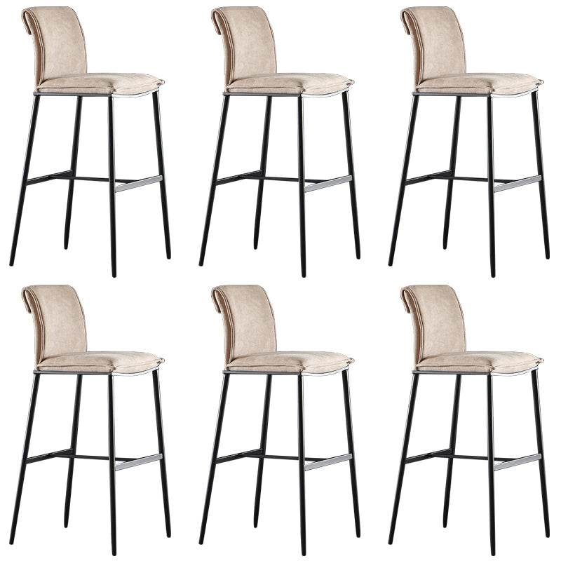 Armless Bar Stool Contemporary Low Back Dining Stool with Footrest