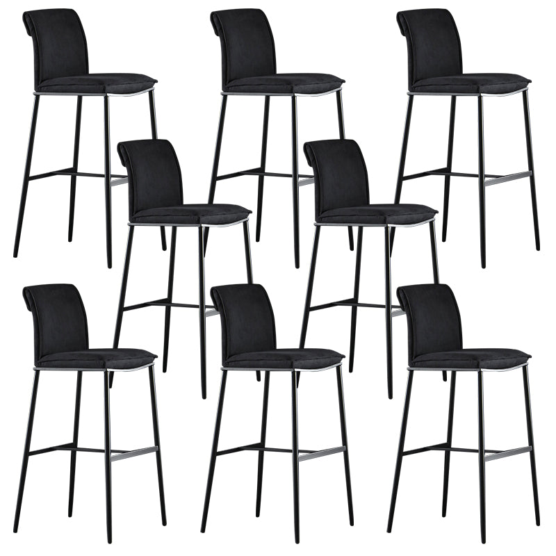 Armless Bar Stool Contemporary Low Back Dining Stool with Footrest