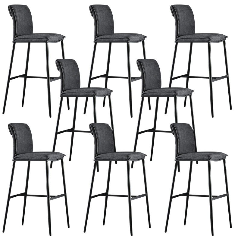 Armless Bar Stool Contemporary Low Back Dining Stool with Footrest