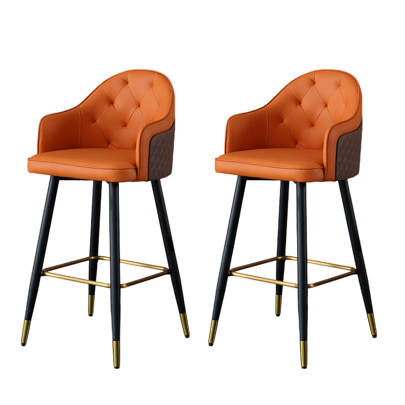 Glam Bar Stool Low Back Upholstered Counter Stool for Bristol