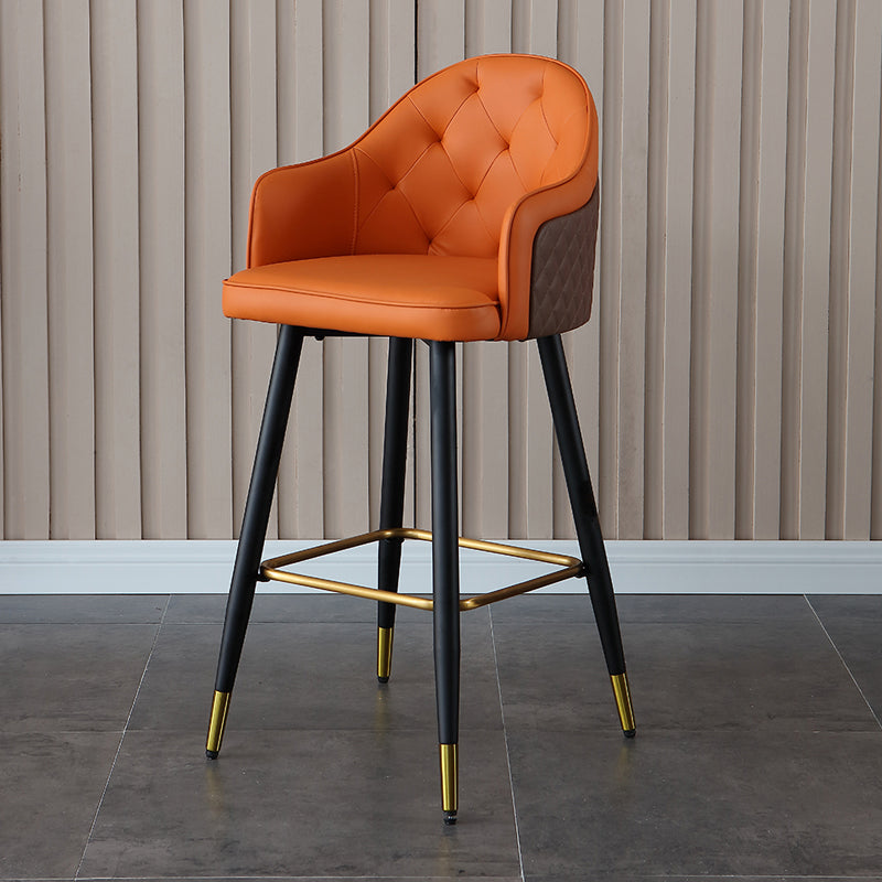 Glam Bar Stool Low Back Upholstered Counter Stool for Bristol