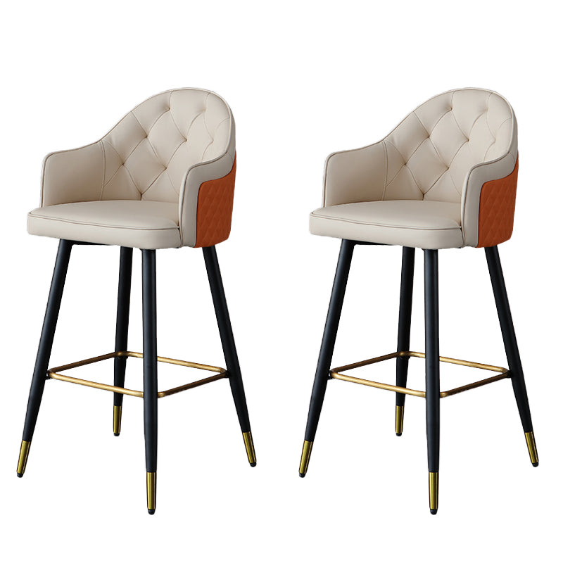 Glam Bar Stool Low Back Upholstered Counter Stool for Bristol