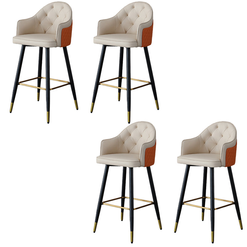 Glam Bar Stool Low Back Upholstered Counter Stool for Bristol