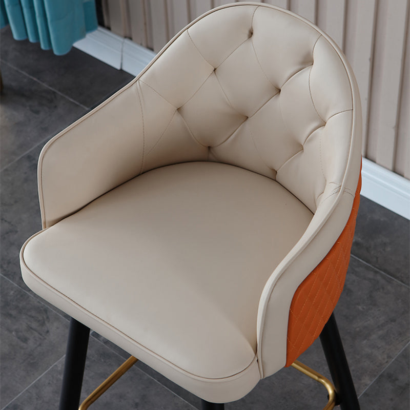 Glam Bar Stool Low Back Upholstered Counter Stool for Bristol