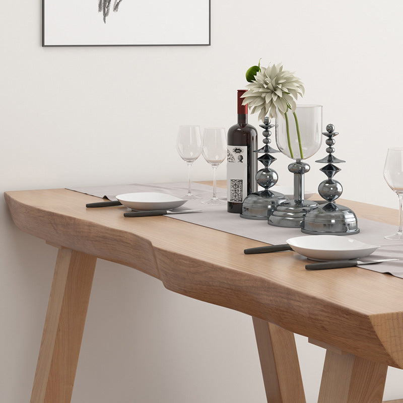 Modern Style Rectangle Dining Table Wood Table with Wood Legs for Home