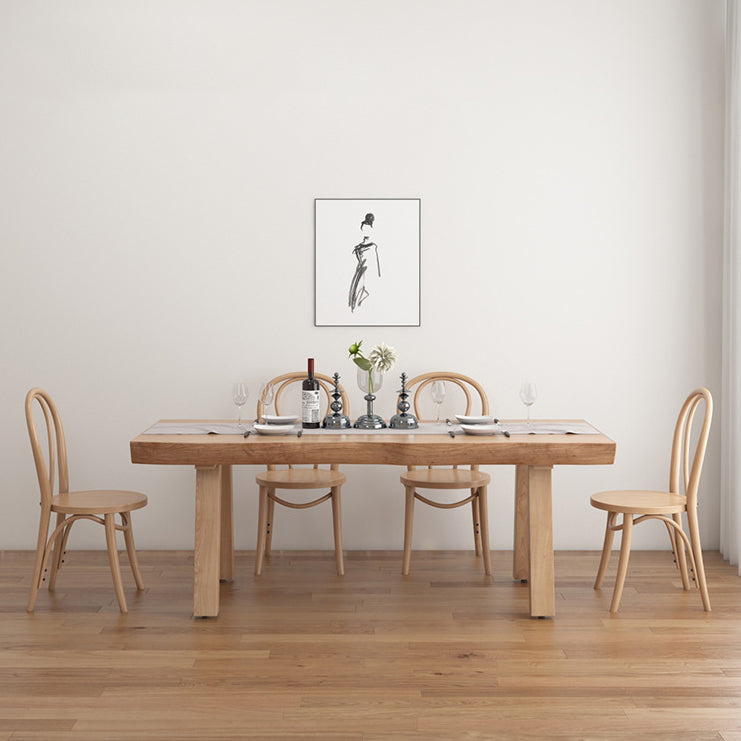 Modern Style Rectangle Dining Table Wood Table with Wood Legs for Home