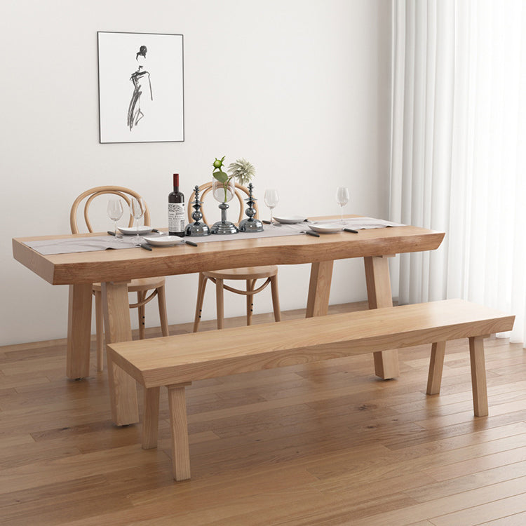 Modern Style Rectangle Dining Table Wood Table with Wood Legs for Home