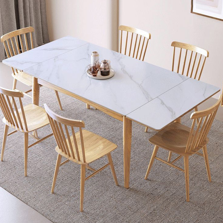 Contemporary Dinette Table Rectangle Stone Dining Room Table for Home