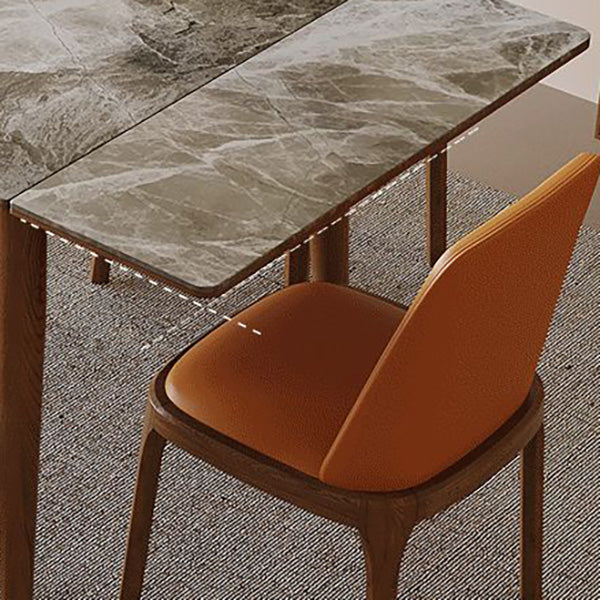 Contemporary Dinette Table Rectangle Stone Dining Room Table for Home