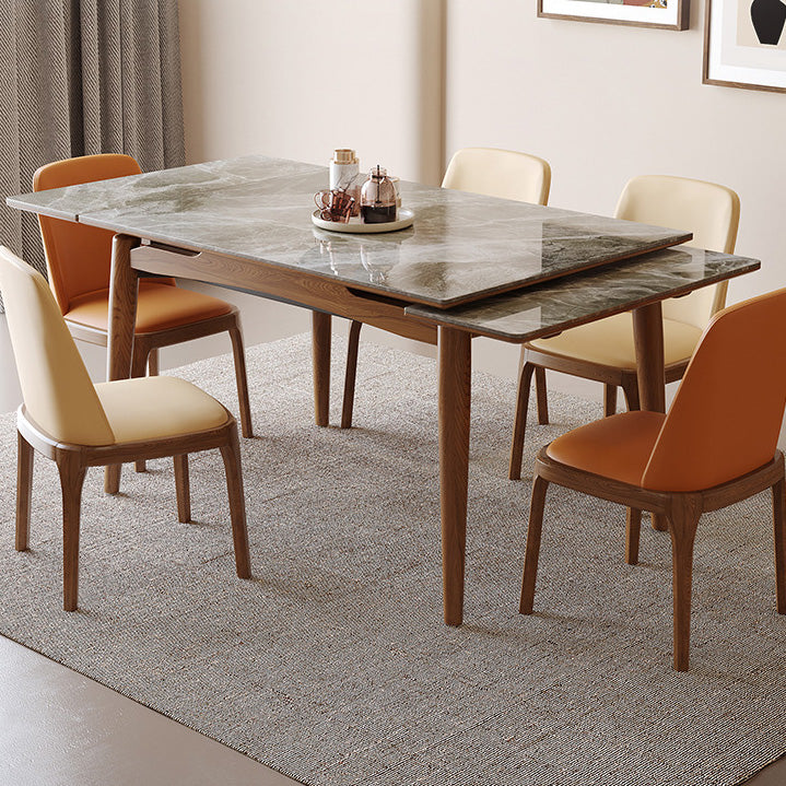 Contemporary Dinette Table Rectangle Stone Dining Room Table for Home