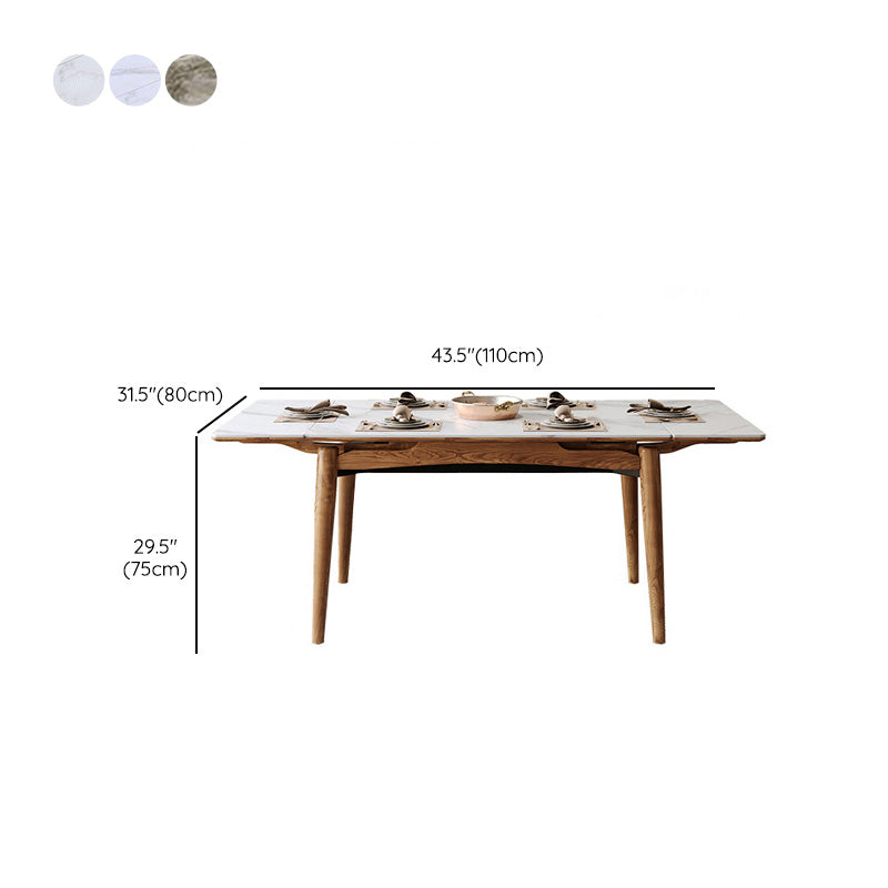 Contemporary Dinette Table Rectangle Stone Dining Room Table for Home