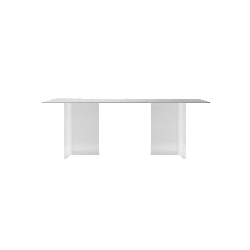 Mid-Century Dinette Table Rectangle Stone Dining Room Table for Home