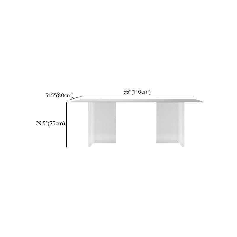 Mid-Century Dinette Table Rectangle Stone Dining Room Table for Home