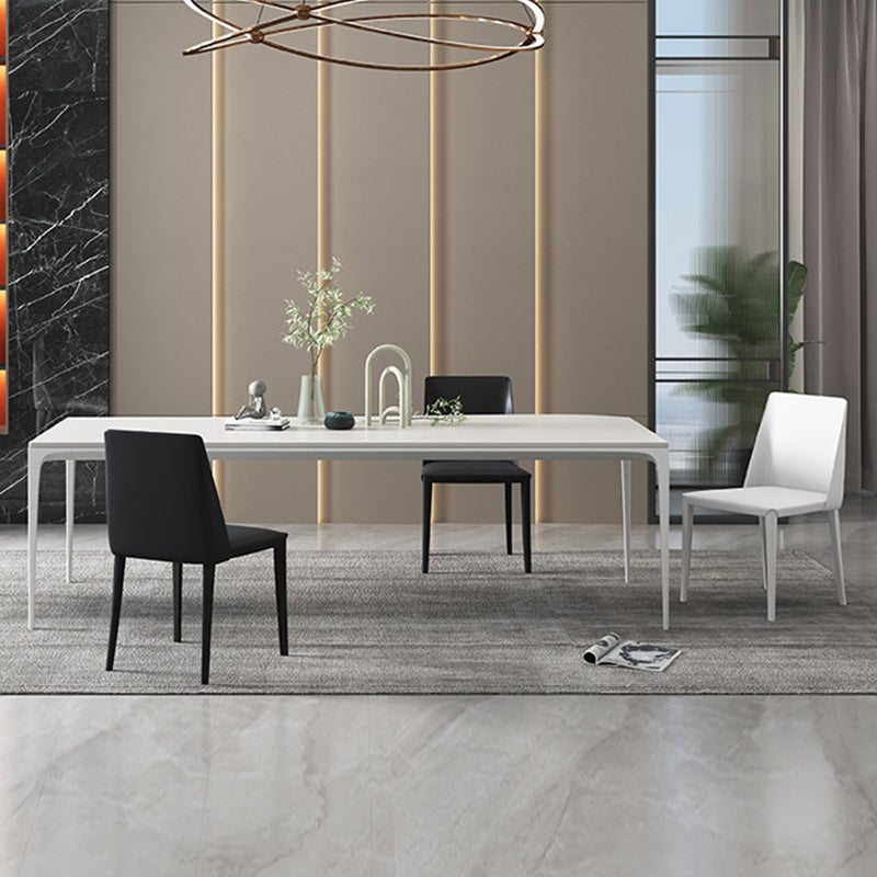 Contemporary Dinette Table Rectangle Stone Dining Room Table for Dining Room