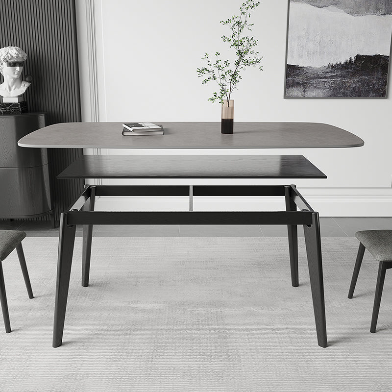 Home Dinner Room Kitchen Table Black Frame Contemporary Dining Table