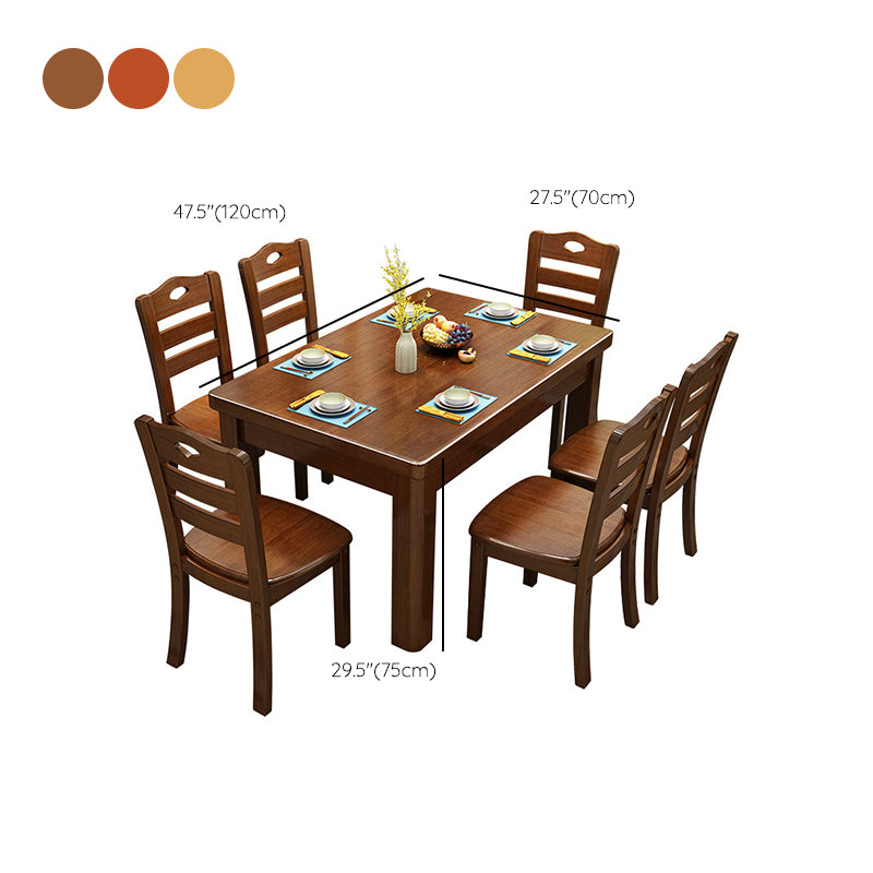 Rubberwood Solid Wood Dining Table Contemporary Dining Table
