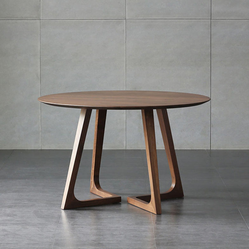 Contemporary 1/2/4 Pieces Furniture Round Solid Wood Dining Set in Brown