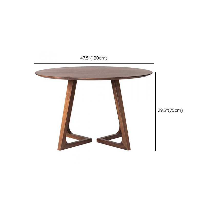 Contemporary 1/2/4 Pieces Furniture Round Solid Wood Dining Set in Brown